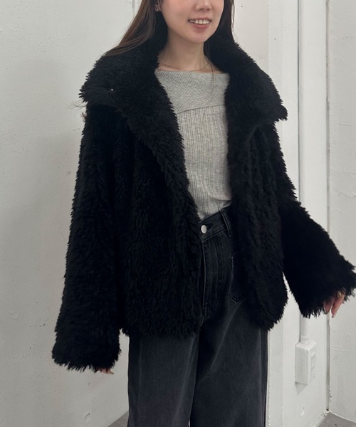 セール】【WEB限定・着映えNO.1】プードルファーショートコート