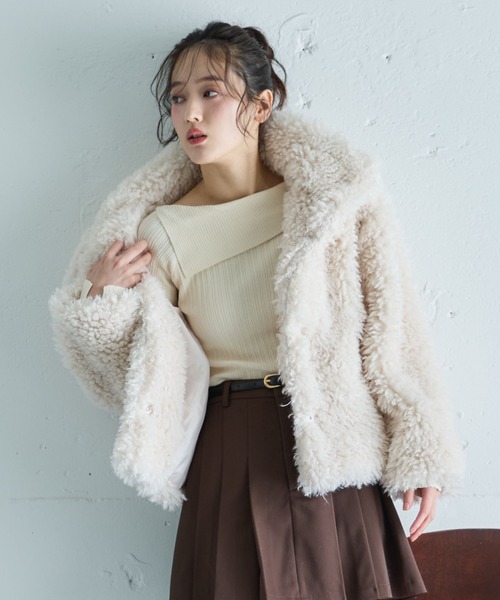 セール】【WEB限定・着映えNO.1】プードルファーショートコート