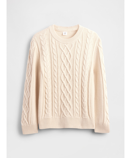 GAP（ギャップ）の「ケーブルニット クルーネックセーター (キッズ)（ニット/セーター・キッズ・ベージュ/レッド・110cm/120cm/130cm/140cm/150cm/160cm）」の4枚目の写真