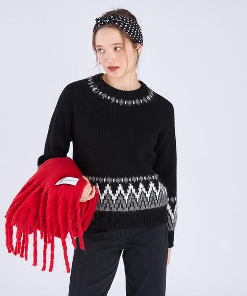 To b. by agnes b.（トゥービーバイアニエスベー）の「カラーストール（マフラー・レディース・レッド・FREE）」の5枚目の写真