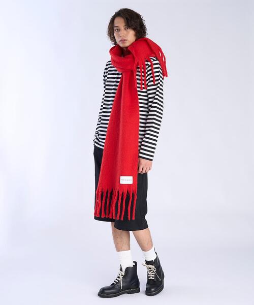 To b. by agnes b.（トゥービーバイアニエスベー）の「カラーストール（マフラー・レディース・レッド・FREE）」の7枚目の写真