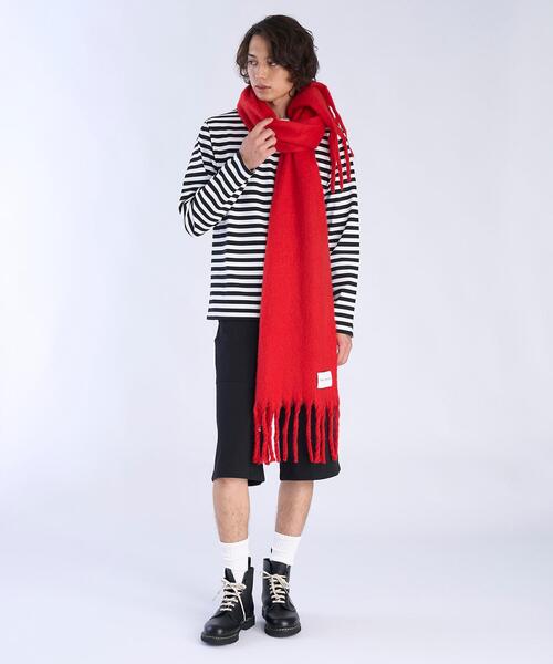 To b. by agnes b.（トゥービーバイアニエスベー）の「カラーストール（マフラー・レディース・レッド・FREE）」の8枚目の写真