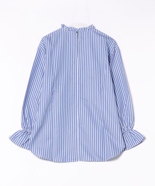 coca(coca)(コカ)の「スタンドフリルブラウス(シャツ/ブラウス・レディース・ホワイト/ストライプ・L/M/S)」の3枚目の写真
