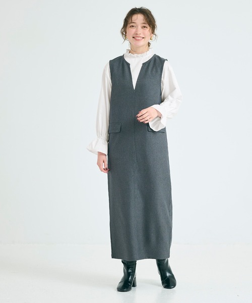 coca(coca)(コカ)の「スタンドフリルブラウス(シャツ/ブラウス・レディース・ホワイト/ストライプ・L/M/S)」の11枚目の写真