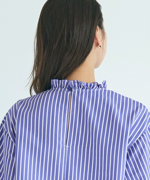 coca(coca)(コカ)の「スタンドフリルブラウス(シャツ/ブラウス・レディース・ホワイト/ストライプ・L/M/S)」の18枚目の写真