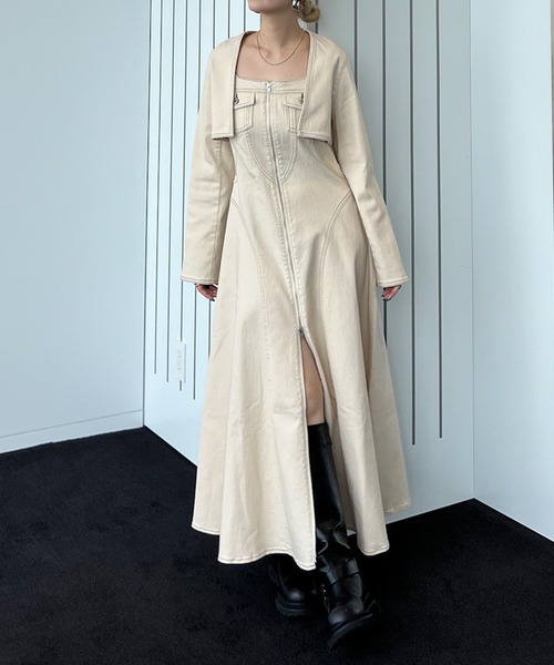 Ameri（アメリ）の「BOLERO SET DENIM DRESS（ワンピース）」 - WEAR