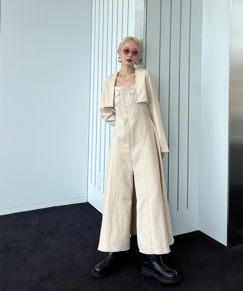 Ameri（アメリ）の「BOLERO SET DENIM DRESS（ワンピース）」 - WEAR