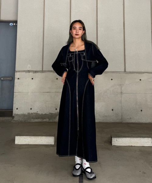 Ameri（アメリ）の「BOLERO SET DENIM DRESS（ワンピース）」 - WEAR