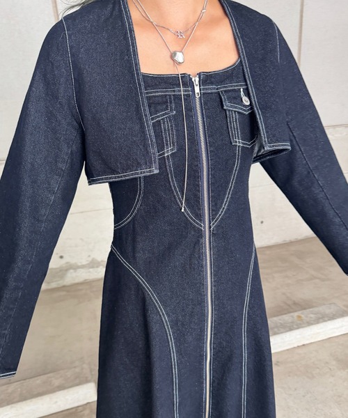 セール】BOLERO SET DENIM DRESS（ワンピース）｜Ameri（アメリ）の