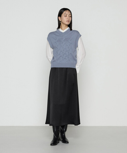 COMME CA(コムサ)の「ビンテージダブルサテン スカート(スカート・レディース・ブラック/ブラウン・9号/11号)」の4枚目の写真