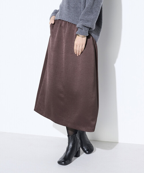 COMME CA(コムサ)の「ビンテージダブルサテン スカート(スカート・レディース・ブラック/ブラウン・9号/11号)」の1枚目の写真