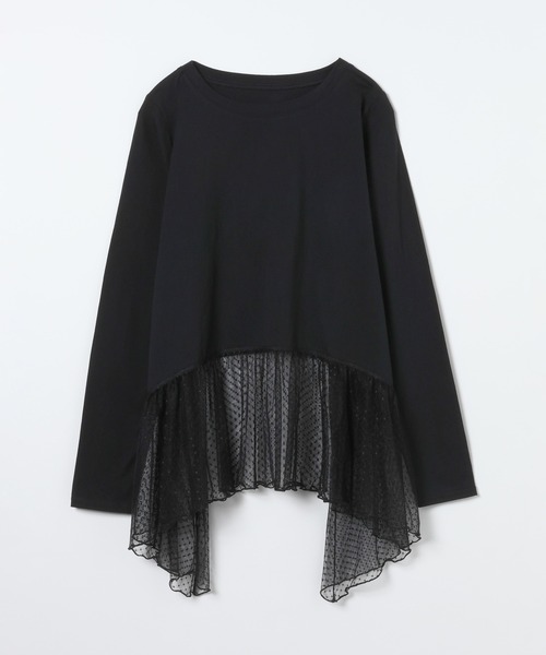 JEANASIS（ジーナシス）の「レースドッキングロンTEE/608975（Tシャツ/カットソー・レディース・ホワイト/ホワイト系その他/ブラック系その他/ブラック/ホワイト系その他2/ブラック系その他2・FREE）」の6枚目の写真