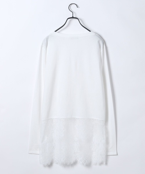 JEANASIS（ジーナシス）の「レースドッキングロンTEE/608975（Tシャツ/カットソー・レディース・ホワイト/ホワイト系その他/ブラック系その他/ブラック/ホワイト系その他2/ブラック系その他2・FREE）」の11枚目の写真