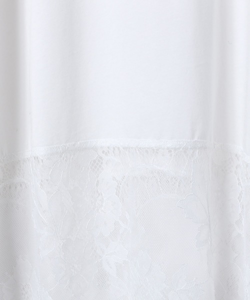 JEANASIS（ジーナシス）の「レースドッキングロンTEE/608975（Tシャツ/カットソー・レディース・ホワイト/ホワイト系その他/ブラック系その他/ブラック/ホワイト系その他2/ブラック系その他2・FREE）」の7枚目の写真