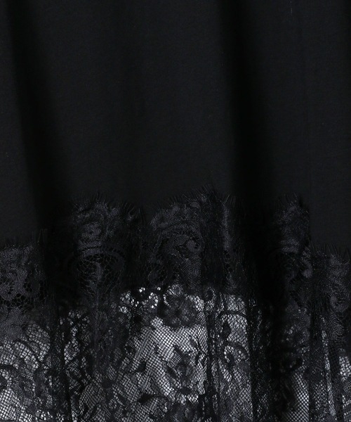 JEANASIS（ジーナシス）の「レースドッキングロンTEE/608975（Tシャツ/カットソー・レディース・ホワイト/ホワイト系その他/ブラック系その他/ブラック/ホワイト系その他2/ブラック系その他2・FREE）」の9枚目の写真