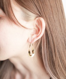 【RES】Stainless Tears Ring Pierce 35mm-ティアーズリング ピアス