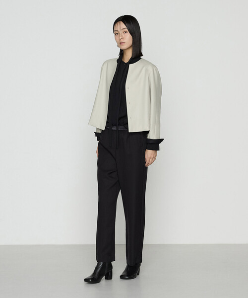 K.T KIYOKO TAKASE(キヨコタカセ)の「【セットアップ対応】ストレッチフラノノーカラージャケット(セットアップ・レディース・トップグレー/ブラック/ベージュ系その他・9号/7号)」の4枚目の写真