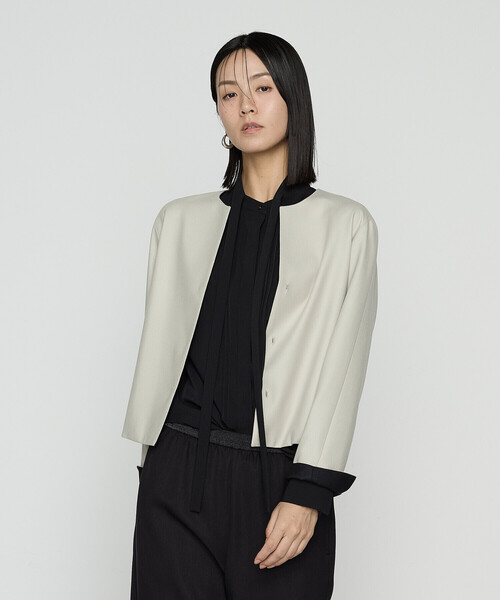 K.T KIYOKO TAKASE(キヨコタカセ)の「【セットアップ対応】ストレッチフラノノーカラージャケット(セットアップ・レディース・トップグレー/ブラック/ベージュ系その他・9号/7号)」の6枚目の写真