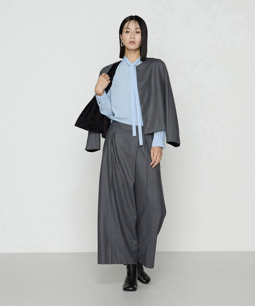 K.T KIYOKO TAKASE(キヨコタカセ)の「【セットアップ対応】ストレッチフラノノーカラージャケット(セットアップ・レディース・トップグレー/ブラック/ベージュ系その他・9号/7号)」の8枚目の写真