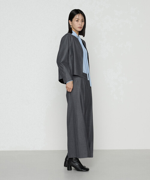 K.T KIYOKO TAKASE(キヨコタカセ)の「【セットアップ対応】ストレッチフラノノーカラージャケット(セットアップ・レディース・トップグレー/ブラック/ベージュ系その他・9号/7号)」の9枚目の写真