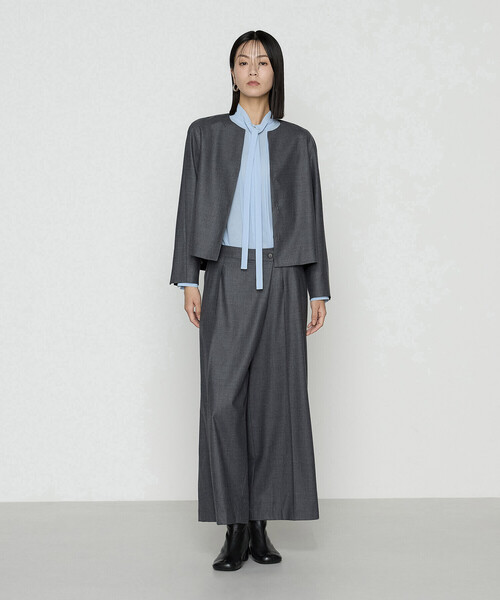 K.T KIYOKO TAKASE(キヨコタカセ)の「【セットアップ対応】ストレッチフラノノーカラージャケット(セットアップ・レディース・トップグレー/ブラック/ベージュ系その他・9号/7号)」の10枚目の写真