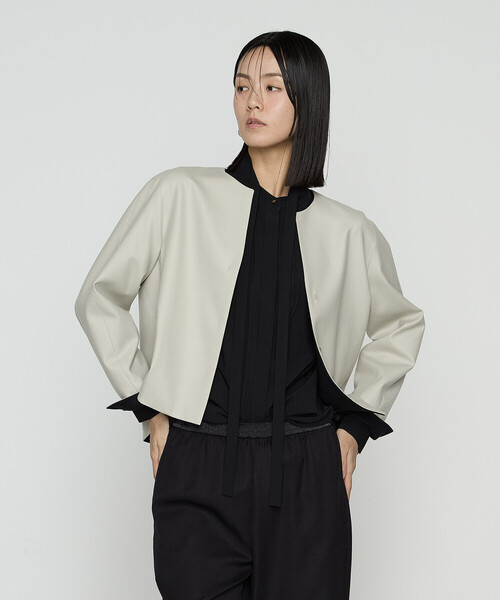 K.T KIYOKO TAKASE(キヨコタカセ)の「【セットアップ対応】ストレッチフラノノーカラージャケット(セットアップ・レディース・トップグレー/ブラック/ベージュ系その他・9号/7号)」の7枚目の写真