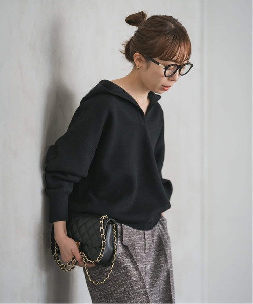 Noble（ノーブル）の「《追加》接結タック編みフードプルオーバー（ニット/セーター・レディース・ブラウン/グレー系その他/ブラック・FREE）」の19枚目の写真