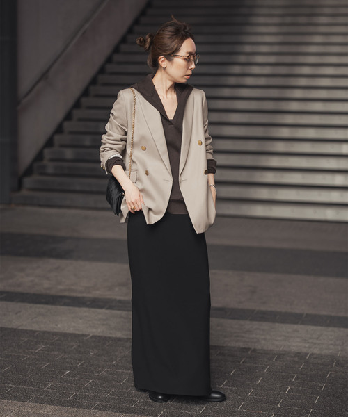 Noble（ノーブル）の「《追加》接結タック編みフードプルオーバー（ニット/セーター・レディース・ブラウン/グレー系その他/ブラック・FREE）」の6枚目の写真