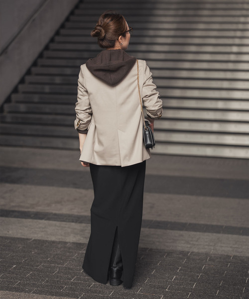 Noble（ノーブル）の「《追加》接結タック編みフードプルオーバー（ニット/セーター・レディース・ブラウン/グレー系その他/ブラック・FREE）」の8枚目の写真