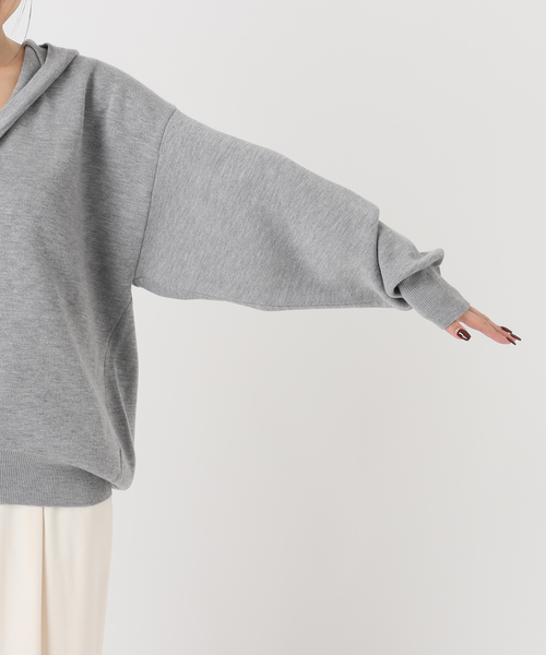 Noble（ノーブル）の「《追加》接結タック編みフードプルオーバー（ニット/セーター・レディース・ブラウン/グレー系その他/ブラック・FREE）」の13枚目の写真