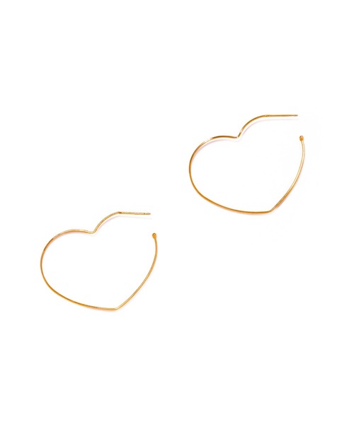 les bonbon(ルボンボン)の「【les bonbon】pulse pierce/パルス ピアス 10金 ハート フープ(ピアス(両耳用)・レディース・イエローゴールド・FREE)」の1枚目の写真