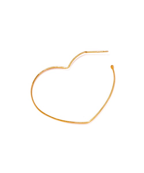 les bonbon(ルボンボン)の「【les bonbon】pulse pierce/パルス ピアス 10金 ハート フープ(ピアス(両耳用)・レディース・イエローゴールド・FREE)」の6枚目の写真