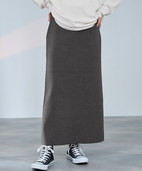 Mac-House(マックハウス)の「milli de l'air コンフィーズミラノリブナロースカート(スカート・レディース・ブラック/ダークグレー/ブラウン・L/M)」の1枚目の写真