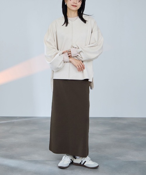 Mac-House(マックハウス)の「milli de l'air コンフィーズミラノリブナロースカート(スカート・レディース・ブラック/ダークグレー/ブラウン・L/M)」の8枚目の写真