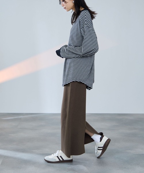 Mac-House(マックハウス)の「milli de l'air コンフィーズミラノリブナロースカート(スカート・レディース・ブラック/ダークグレー/ブラウン・L/M)」の11枚目の写真