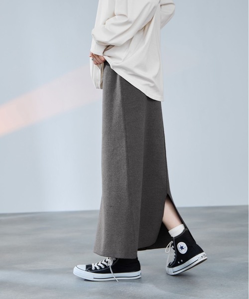 Mac-House(マックハウス)の「milli de l'air コンフィーズミラノリブナロースカート(スカート・レディース・ブラック/ダークグレー/ブラウン・L/M)」の9枚目の写真