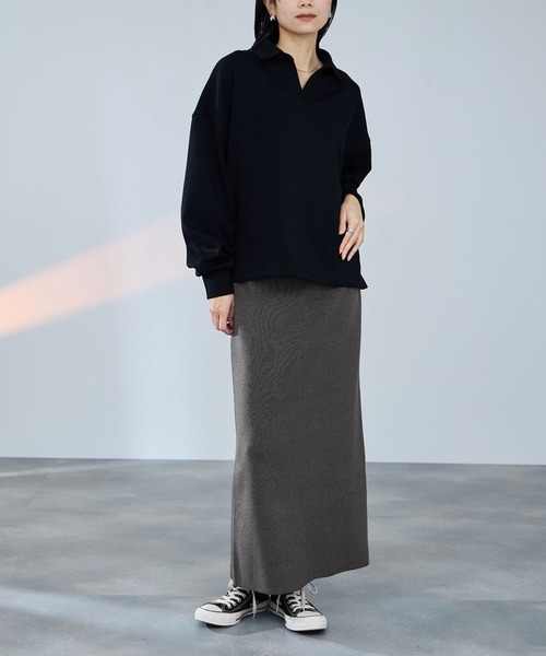 Mac-House(マックハウス)の「milli de l'air コンフィーズミラノリブナロースカート(スカート・レディース・ブラック/ダークグレー/ブラウン・L/M)」の13枚目の写真