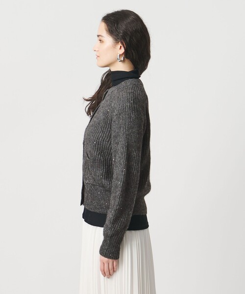 UNITED ARROWS（ユナイテッドアローズ）の「フラワー スパンコール カーディガン（カーディガン/ボレロ・レディース・オフホワイト/ライトピンク/ダークグレー・FREE）」の8枚目の写真