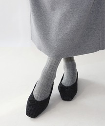 Fin | スクエアトゥツイードバレエシューズ【低反発スポンジ入り】(バレエシューズ)