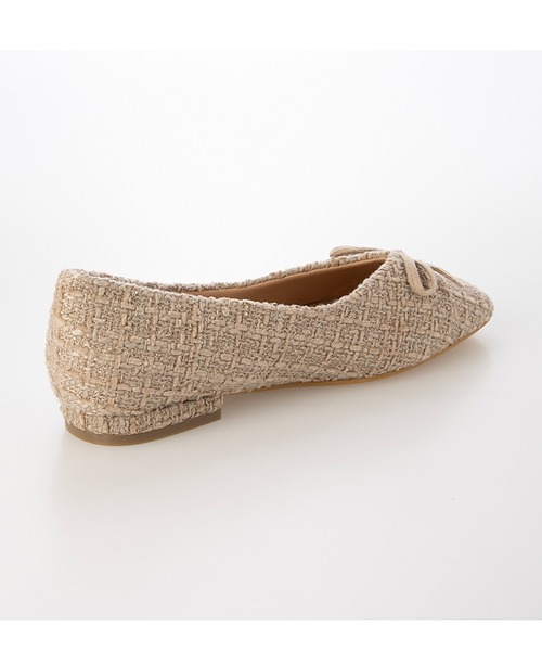 Fin（フィン）の「スクエアトゥツイードバレエシューズ【低反発スポンジ入り】（バレエシューズ・レディース・レッド/ブラック/ベージュ・22.5cm/24.5cm/24cm/23.5cm/23cm）」の4枚目の写真