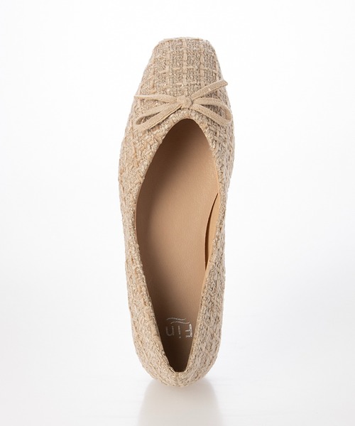 Fin（フィン）の「スクエアトゥツイードバレエシューズ【低反発スポンジ入り】（バレエシューズ・レディース・レッド/ブラック/ベージュ・22.5cm/24.5cm/24cm/23.5cm/23cm）」の5枚目の写真