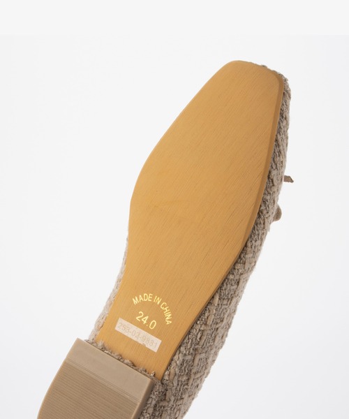 Fin（フィン）の「スクエアトゥツイードバレエシューズ【低反発スポンジ入り】（バレエシューズ・レディース・レッド/ブラック/ベージュ・22.5cm/24.5cm/24cm/23.5cm/23cm）」の7枚目の写真