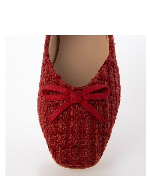 Fin（フィン）の「スクエアトゥツイードバレエシューズ【低反発スポンジ入り】（バレエシューズ・レディース・レッド/ブラック/ベージュ・22.5cm/24.5cm/24cm/23.5cm/23cm）」の9枚目の写真