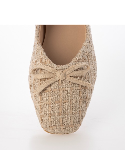 Fin（フィン）の「スクエアトゥツイードバレエシューズ【低反発スポンジ入り】（バレエシューズ・レディース・レッド/ブラック/ベージュ・22.5cm/24.5cm/24cm/23.5cm/23cm）」の10枚目の写真