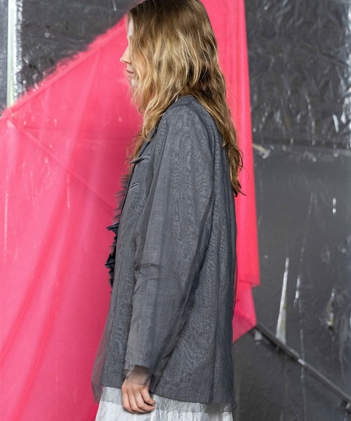 AULA AILA（アウラアイラ）の「【セットアップ着用可】リバーシブルシアージャケット（テーラードジャケット・レディース・グレー/グレイッシュベージュ/ブラック・0）」の5枚目の写真