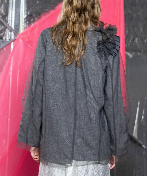 AULA AILA（アウラアイラ）の「【セットアップ着用可】リバーシブルシアージャケット（テーラードジャケット・レディース・グレー/グレイッシュベージュ/ブラック・0）」の6枚目の写真