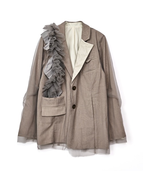 AULA AILA（アウラアイラ）の「【セットアップ着用可】リバーシブルシアージャケット（テーラードジャケット・レディース・グレー/グレイッシュベージュ/ブラック・0）」の21枚目の写真