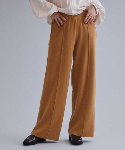 オペークドットクリップ（OPAQUE．CLIP）/【es】ニットワイドパンツ【洗濯機OK】 セール】【es】ニットワイドパンツ【洗濯機OK】（その他パンツ