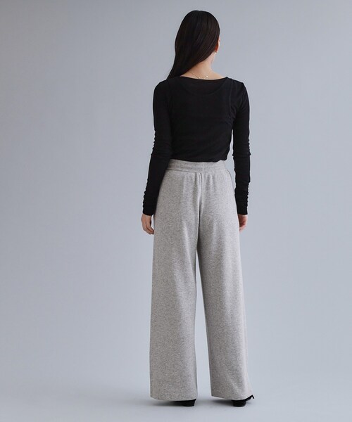 OPAQUE.CLIP(オペークドットクリップ)の「【es】ニットワイドパンツ【洗濯機OK】(その他パンツ・レディース・グレー/キャメル・38/36)」の9枚目の写真
