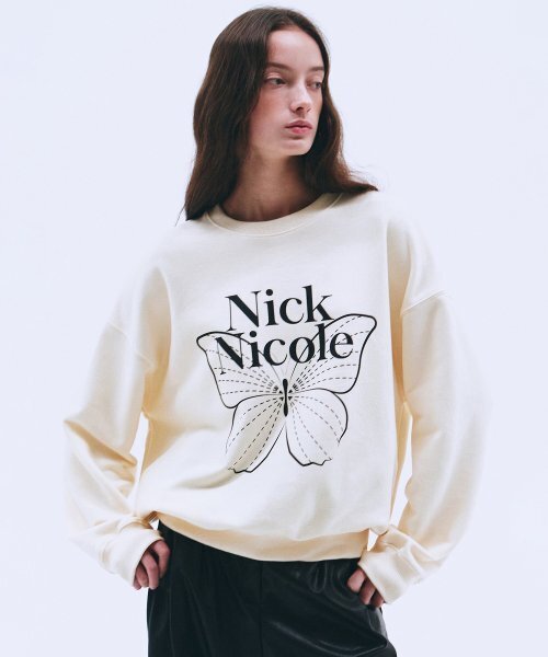 NICK&NICOLE(ニックアンドニコール)の「BUTTERFLY SIGNATURE SWEATSHIRT_CREAM BLACK(スウェット・レディース・その他・FREE)」の2枚目の写真